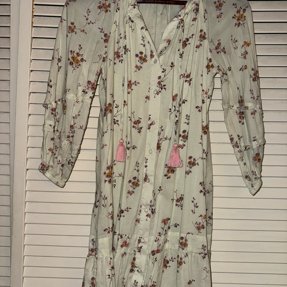 Vineyard Vines Floral Dress with Pink and Yellow Accents